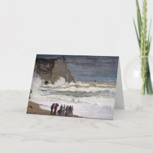 Tarjeta Claude Monet - Mar agitado en Etretat