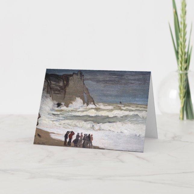 Tarjeta Claude Monet - Mar duro en Etretat (Anverso)