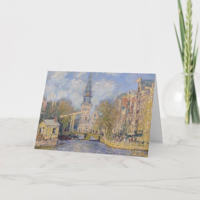 Tarjeta Claude Monet - Molinos de viento cerca de Zaandam (Anverso)