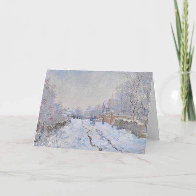 Tarjeta Claude Monet // Nieve en Argenteuil (Anverso)