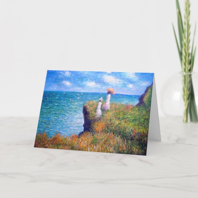 Tarjeta Claude Monet: Paseo del acantilado en Pourville (Anverso)