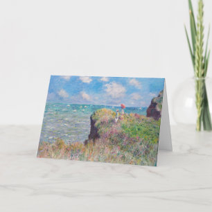 Tarjeta Claude Monet - Paseo por el acantilado en Pourvill
