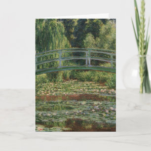 Tarjeta Claude Monet, puente japonés de fútbol y piscina d