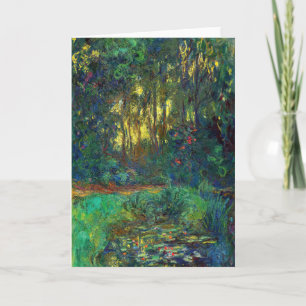 Tarjeta Claude Monet - Rincón de un estanque con nenúfares