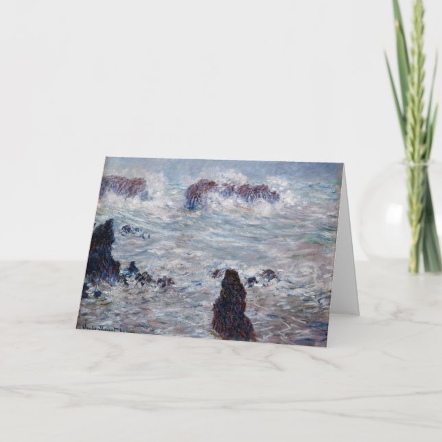 Tarjeta Claude Monet - Tormenta frente a la costa de Belle (Anverso)