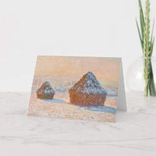 Tarjeta Claude Monet - Trigos, Efecto de Nieve, Mañana