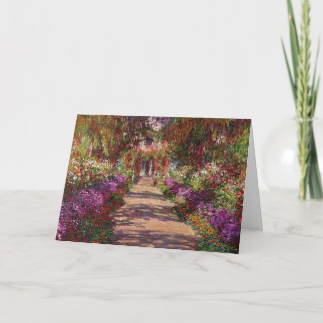 Tarjeta Claude Monet | Una ruta en el jardín de Monet (Anverso)