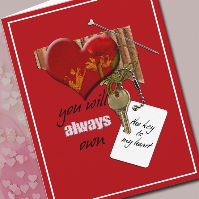 Tarjeta Clave el día de San Valentín para mi rosa cardíaco (Your sweetheart is going to love this Valentine.)