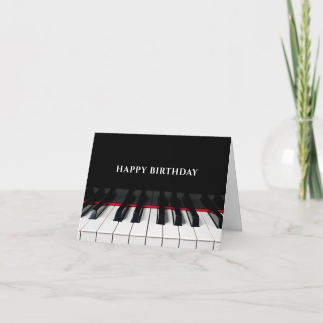 Tarjeta Claves de piano negro para feliz cumpleaños (Anverso)