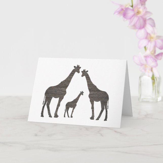 Tarjeta Clay Giraffe Silhouettes (Orquídea)
