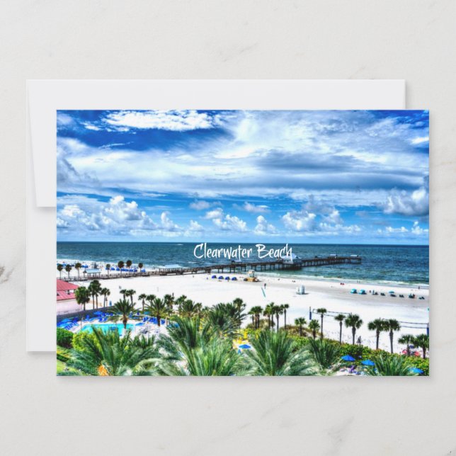 Tarjeta Clearwater Beach, Florida, destino de vacaciones (Anverso)