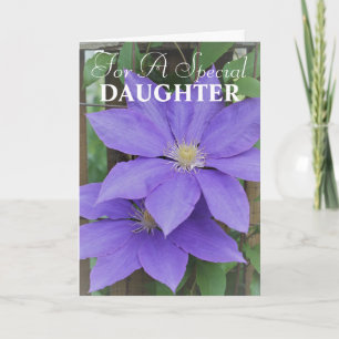 Tarjeta Clemátide Morada Día de la Madre Floral