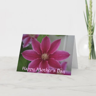 Tarjeta Clematis, feliz día de la madre