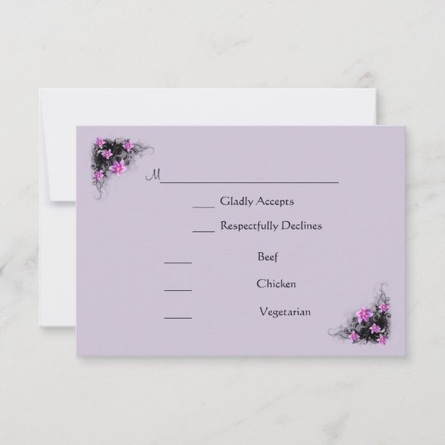 Tarjeta Clematis Flower Rsvp (Anverso)