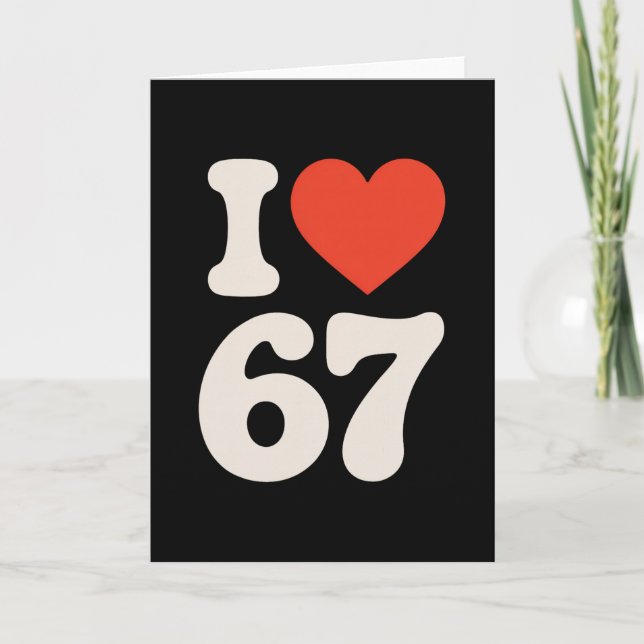 Tarjeta Clic 67 Meme - Me encanta seis siete  (Anverso)