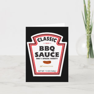 Tarjeta Clic Bbq Sauce Bottle Etiqueta Gracioso Costum Hal