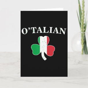Tarjeta Clic O'talian Trébol Y Bandera De Italia Irlandés 