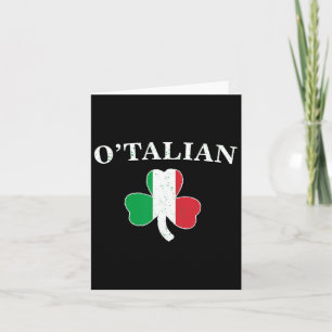 Tarjeta Clic O'talian Trébol Y Bandera De Italia Irlandés 