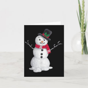 Tarjeta Clic Snowman Top Hat Red Scarf Navidades