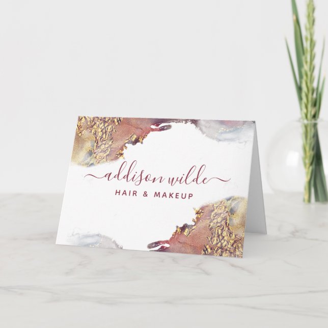Tarjeta Cliente Líquido De Arte Moderno Morado Y Oro Graci (Anverso)