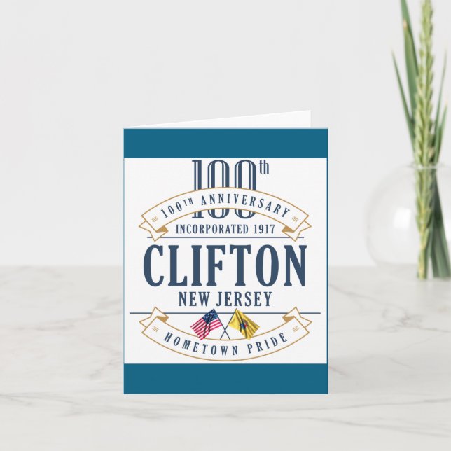 Tarjeta Clifton New Jersey 100th Anniv White _1  (Anverso)