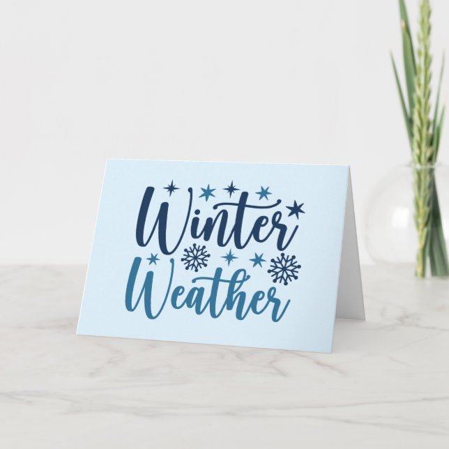 Tarjeta Clima de invierno - Tipografía de vacaciones nevad (Anverso)