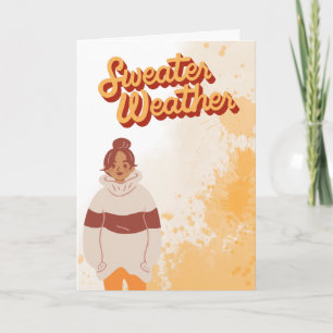 Tarjeta Clima de suéter retro otoño