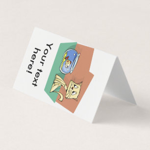 Tarjeta Clipart de petanca de gato y peces