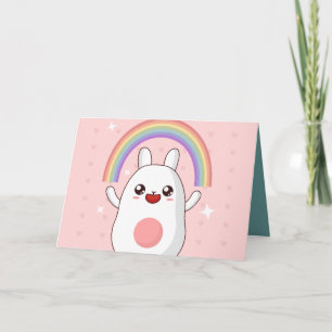 Tarjeta Clísico arcoiris de Kawaii