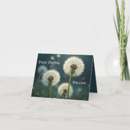Tarjeta Clocks de Dandelion hacen un deseo