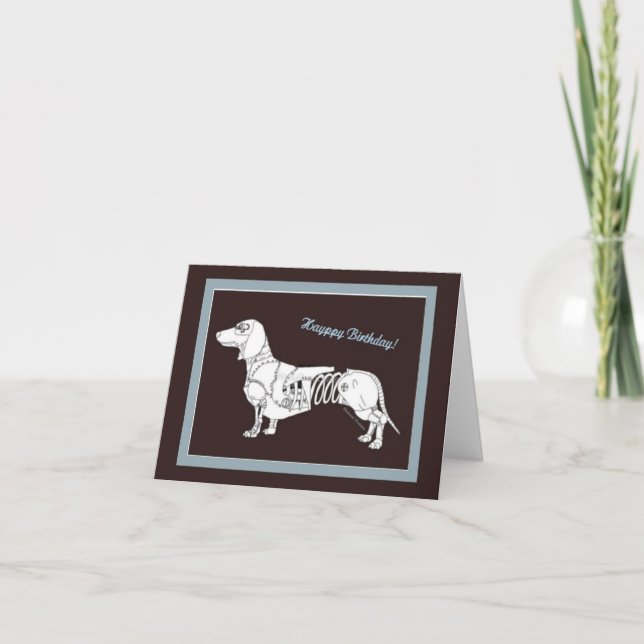 Tarjeta Clockwork Dachshund (Anverso)