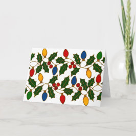 Tarjeta Cloisonne Art Christmas Lights and Holly
