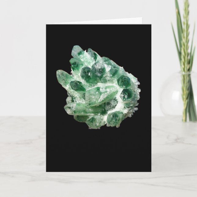Tarjeta Clorite Quartz Rock Crystal Cluster Añadir propio  (Anverso)