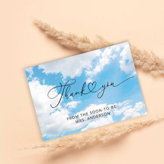 Tarjeta Cloud 9 Elegant Bridal Shower Thank You Card