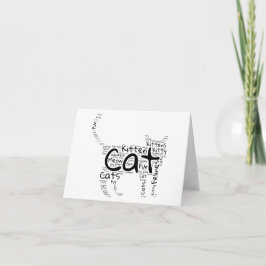 Tarjeta Cloud de Word para gatos y gatitos - Saludo único 