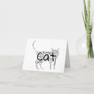Tarjeta Cloud de Word para gatos y gatitos - Saludo único 
