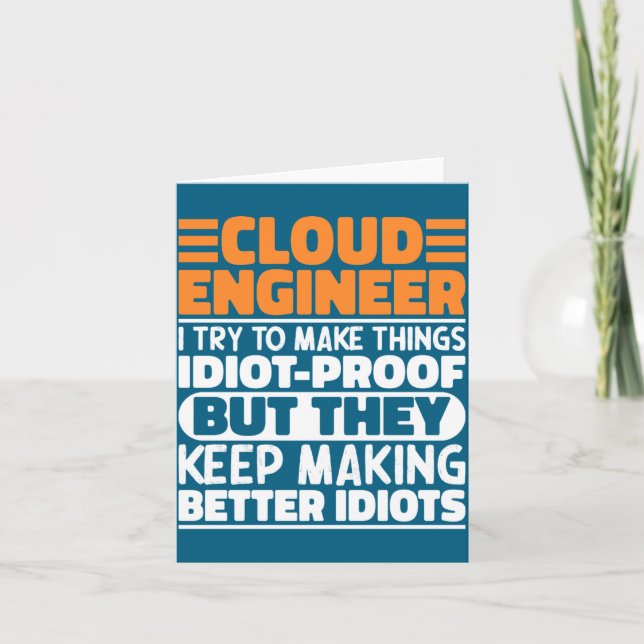 Tarjeta Cloud Engineer I Try To Make Things Funny Sayings  (Anverso)