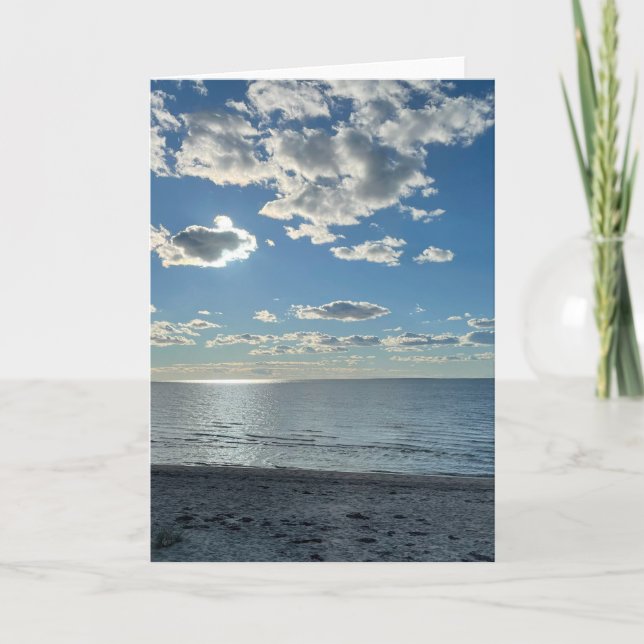 Tarjeta Clouds Cloudy Blue Sky Empty Beach  (Anverso)