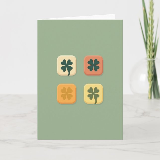 Tarjeta Clover Art Squares Vector Style Card (Anverso)