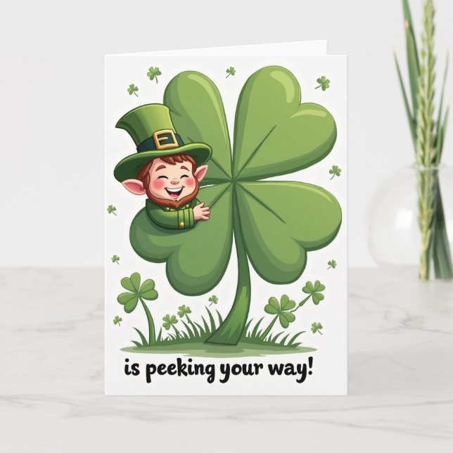 Tarjeta Clover Leprechaun Luck Art Card (Anverso)