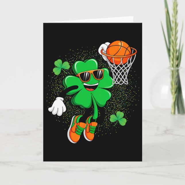 Tarjeta Clover Leprechaun Sketll Dunk St Patricks Day Homb (Anverso)