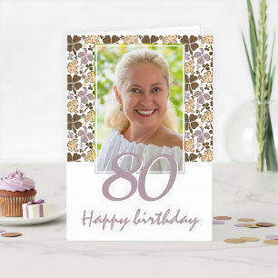 Tarjeta Clover Shamrock Pattern 80th Birthday Photo