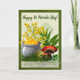 Tarjeta Clover Trail Whimsical Folk Art PERSONALIZADO