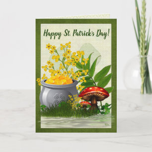 Tarjeta Clover Trail Whimsical Folk Art PERSONALIZADO