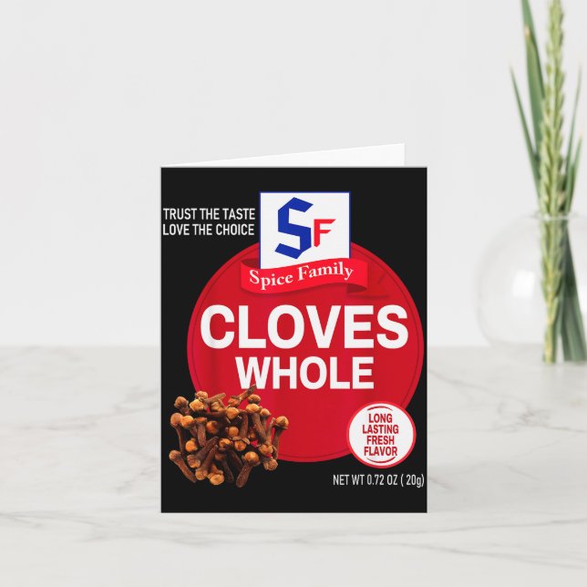 Tarjeta Cloves Whole Halloween Sce Costume Group Matching  (Anverso)