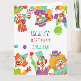 Tarjeta Clown Ciro fiesta de cumpleaños nombre personaliza