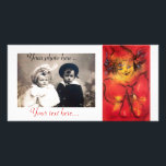 TARJETA CLOWN WITH RED RIBBON<br><div class="desc">Colourful , whimsical , vibrant, artistic clown portrait with a fancy red ribbon, watercolor painting in red, yellow, brown colors inspired from Carnival of Venice.Elegant design,  easy to customize with your initials and your own text.</div>