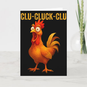 Tarjeta Clu-cluck-clu Gallo Divertido Pollo Graciosa Granj
