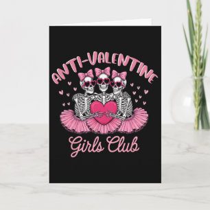 Tarjeta Club de Chicas Anti-San Valentín Esqueleto Rosa Di