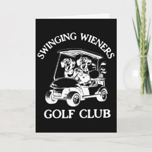 Tarjeta Club de Golf Swinging Wieners Perro Dachshund Fa